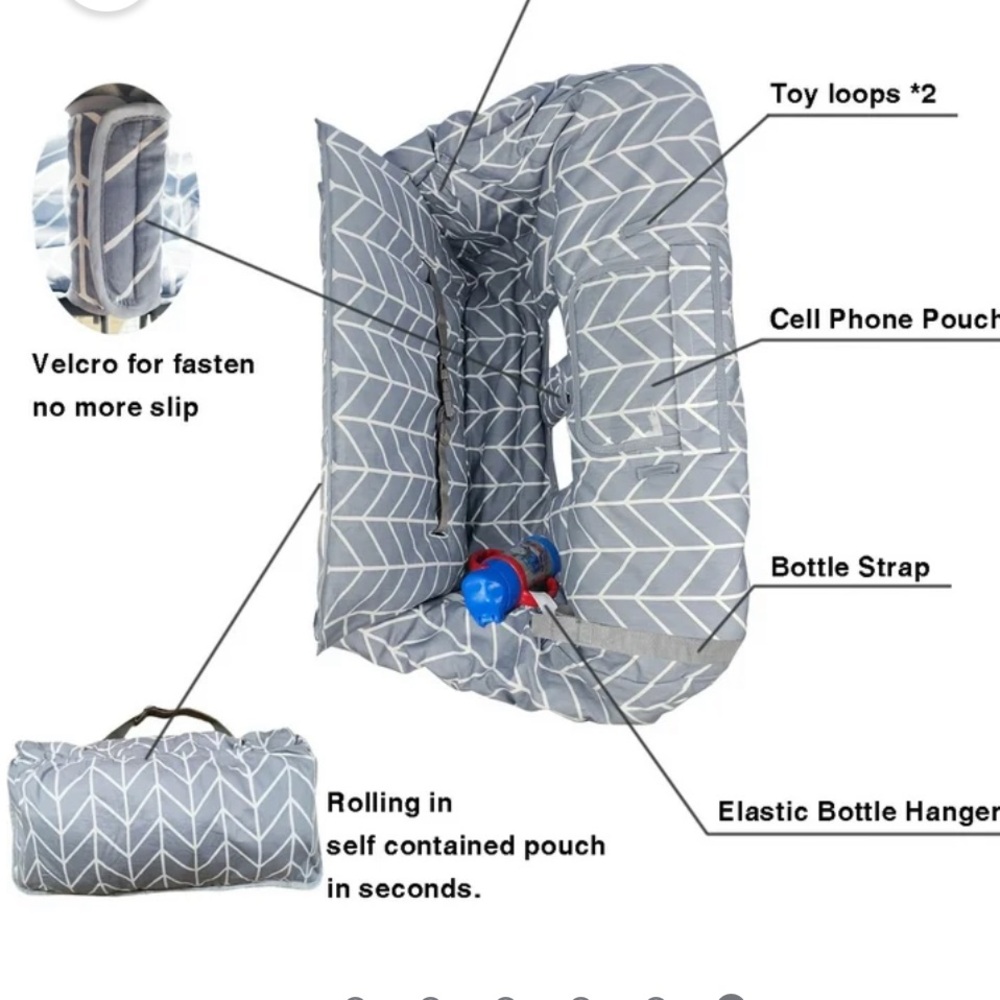 IcoPuca Grey Baby Shopping Cart Seat Cover - Picture 8 of 8